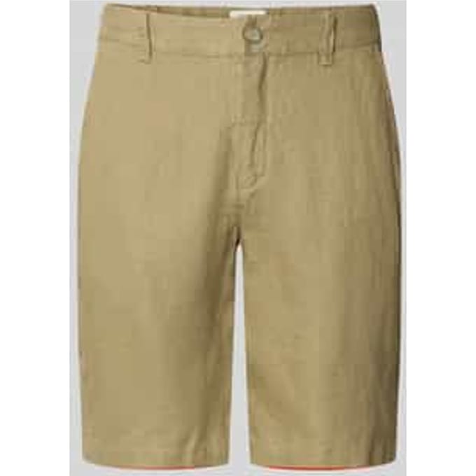 Linnen short met steekzakken model 'PANDRUP'