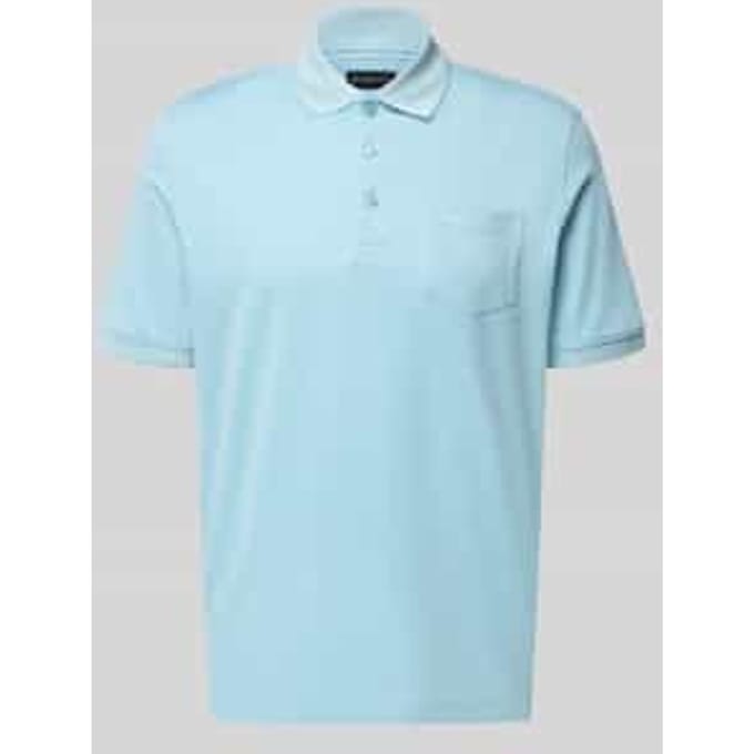 regular fit poloshirt met borstzak en labelstitching