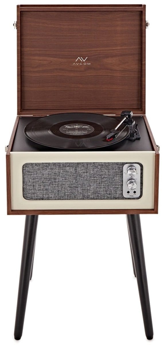 AVCOM Standing Turntable with Bluetooth, Walnut
