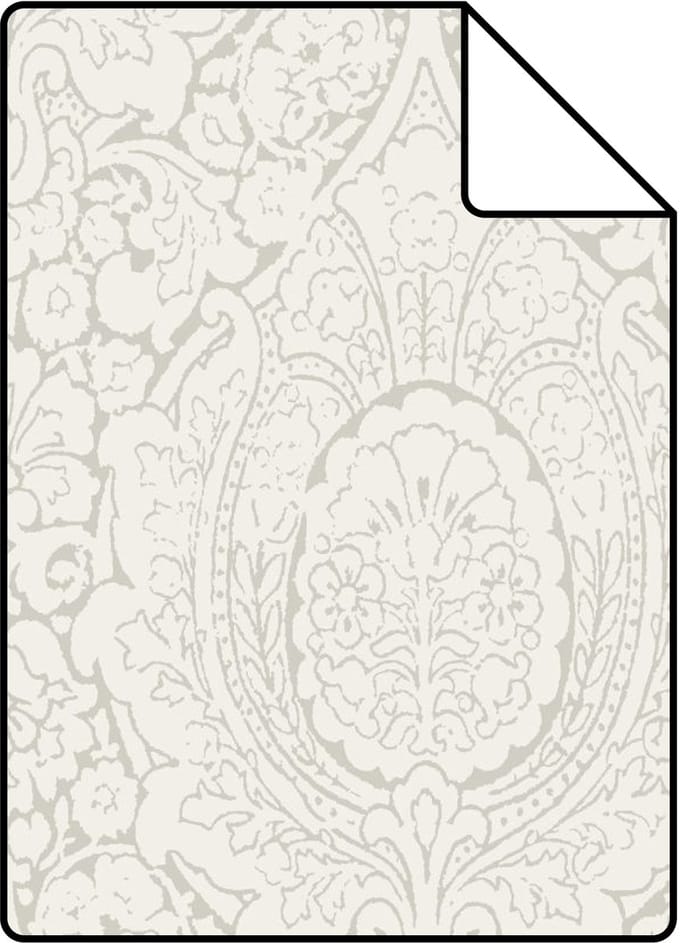 Proefstaal Origin Wallcoverings behang ornamenten glanzend beige - 26,5 x 21 cm - 347328-S