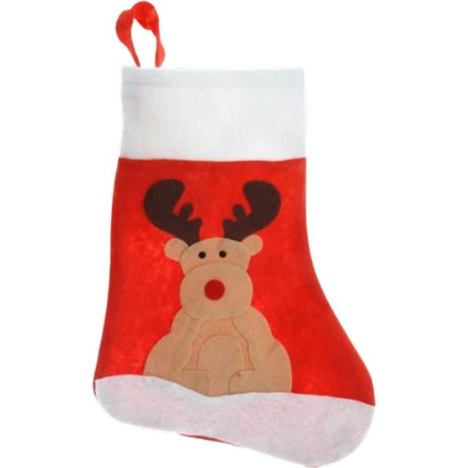 Holly Jolly Kerstmis Kerstsok met Rendier - 35cm