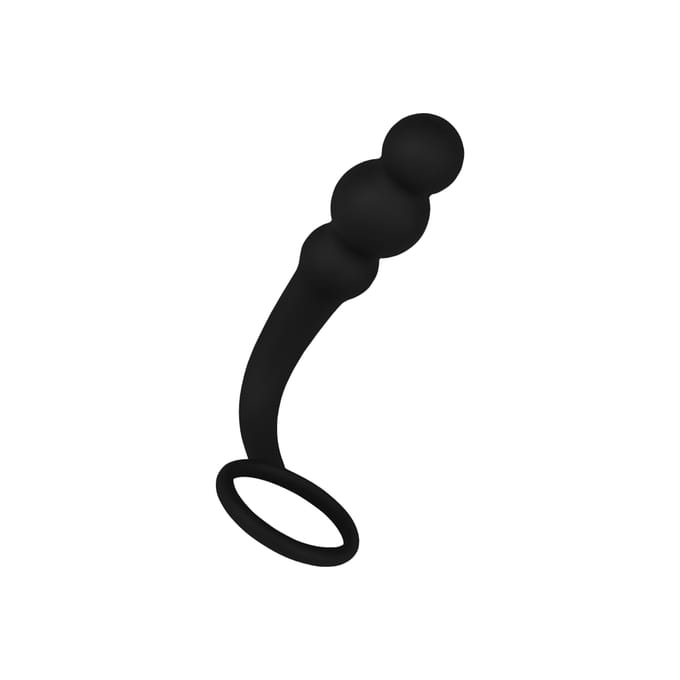Sensuele anaalplug met testikelring, 14,5 cm