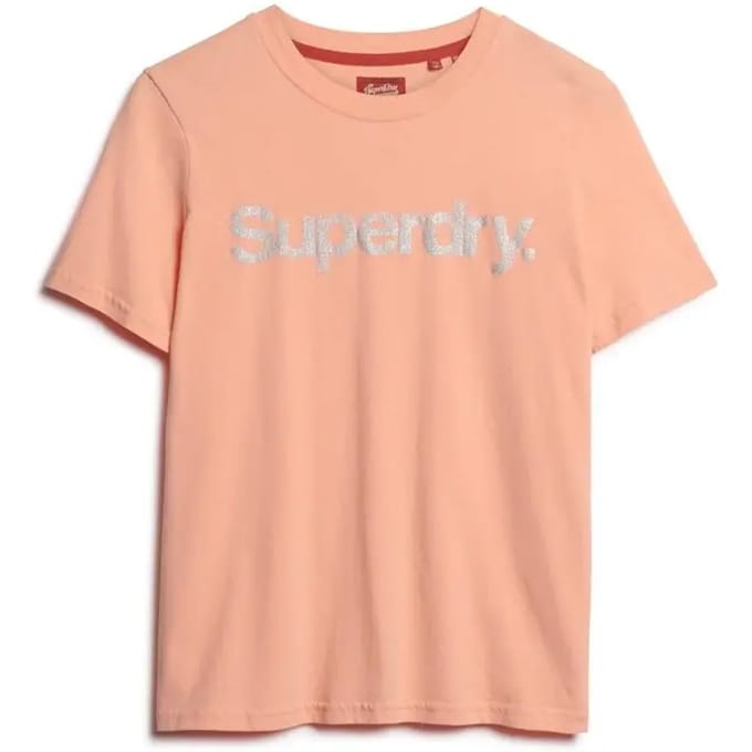 Dames-T-shirt met metallic logo Superdry Core
