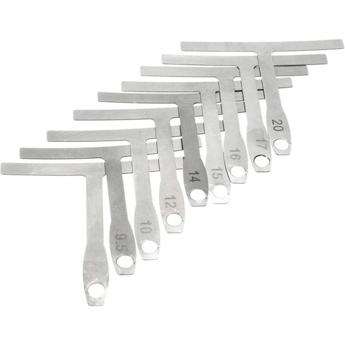 9 stuks ondersnaarradiusmeters gitaarbassnaren reparatie polish T-vormige meting 9Pcs white
