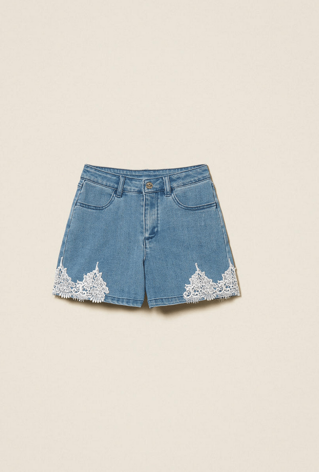 middelgrote denim shorts