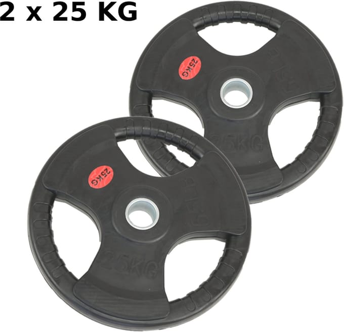 Olympische halterschijven | Bumperplates | set 25KG (2 stuks)