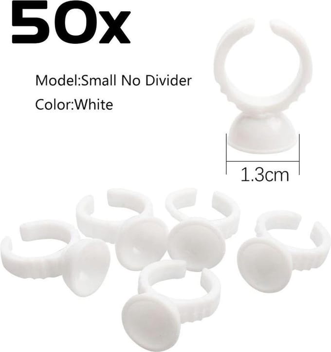DW4Trading Ring Permanente Make-up - 50 Stuks - Wit - Enkel