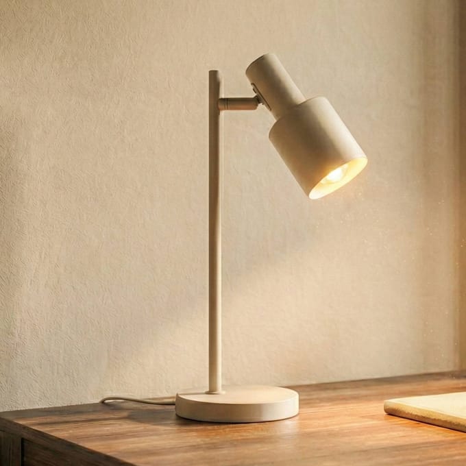 Lindby - Tafellamp - 1licht - IJzer - H: 45 cm - E27 - beige
