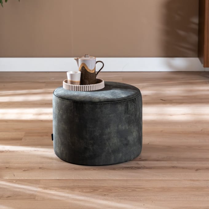 Bronx71® Velvet poef Beau donkergroen