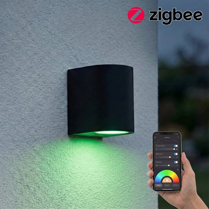 SMART LED Wandlamp | Zigbee | Sacramento | Incl. lichtbron | HUE Compatible| Zwart
