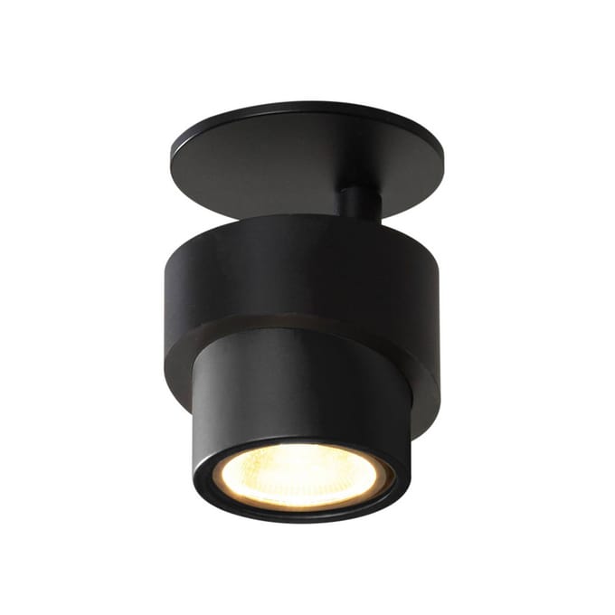 Escale LED inbouwspot BRUSH, zwart, Ø 7 cm, metaal, dimbaar, 2.700 K