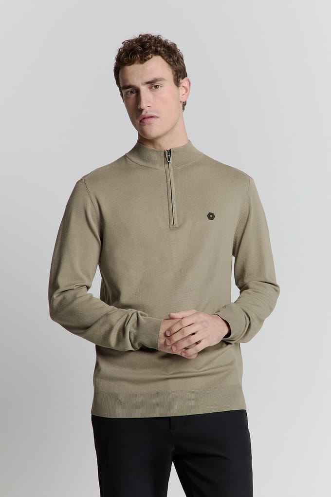 No Excess Pullover half zip light army