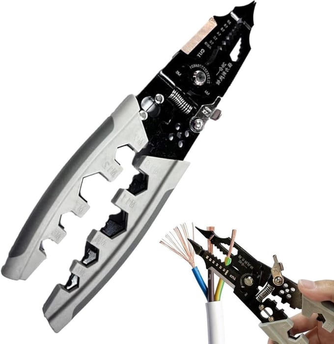 Striptang - Draadtang - Bouwprojecten Huishouden - Ergonomische Handgreep - Niet gespecificeerd - Zilver