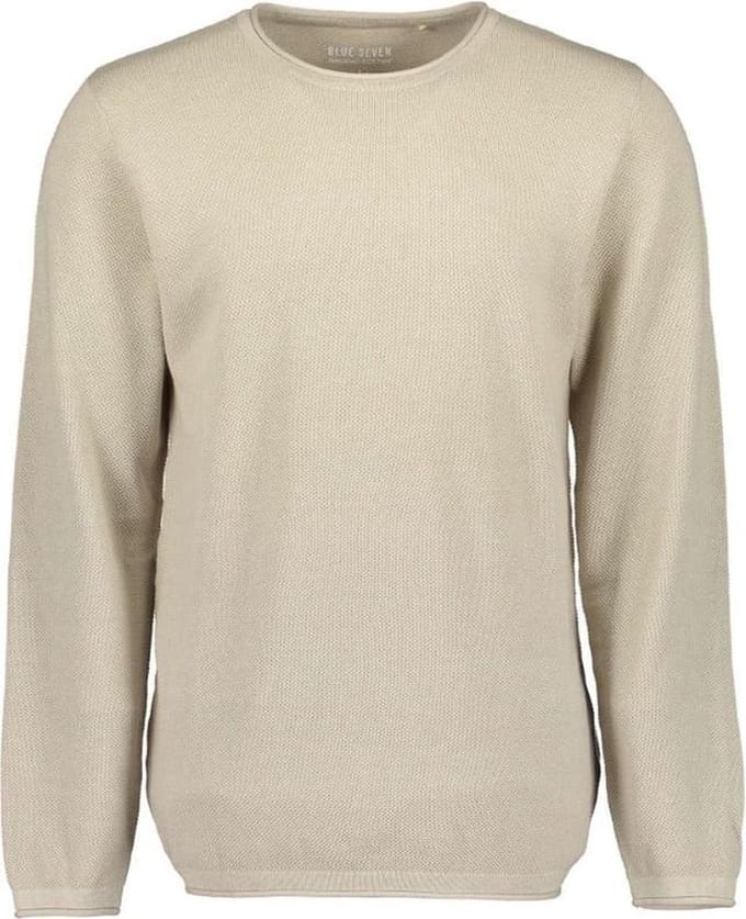 Blue Seven heren trui zand ronde hals - maat M