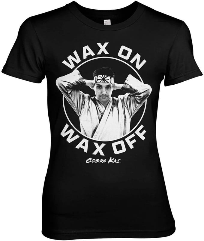 Cobra Kai Wax On Wax Off Girly Tee dames-T-shirt zwart