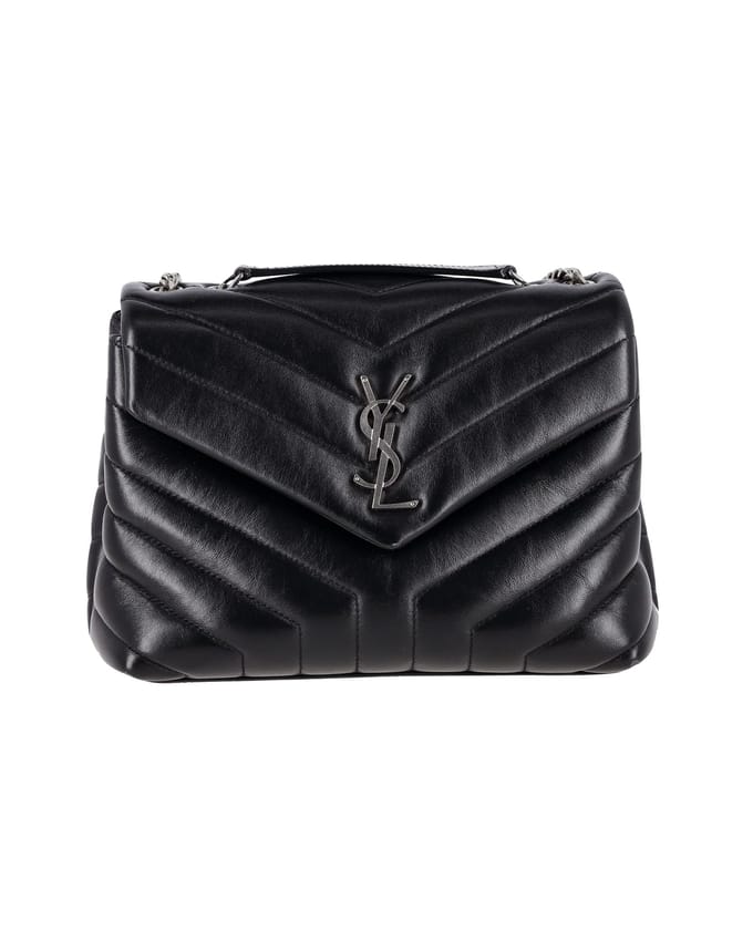 Saint Laurent Kleine Loulou Schoudertas in Zwart Leer