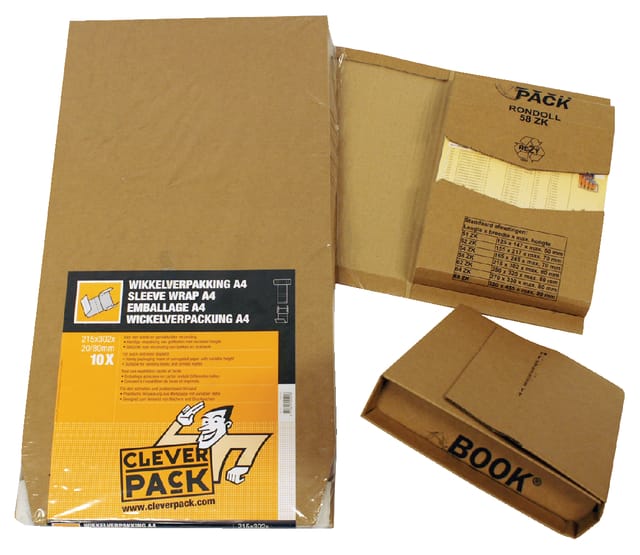 Wikkelverpakking CleverPack A5 +zelfkl strip - bruin - 25 stuks