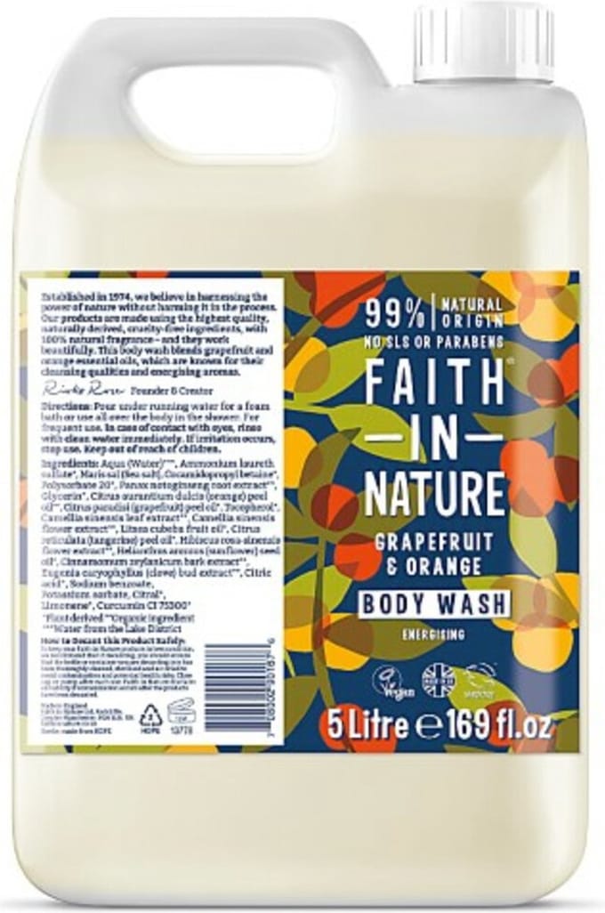 Faith In Nature Grapefruit & Sinaasappel Bad-en Douchegel 5L