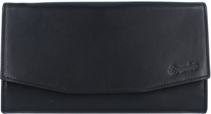 Esquire Nieuw Zijden Portemonnee Leer 18 cm - Dames - Horizontaal - schwarz