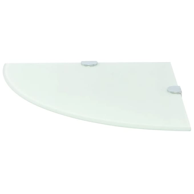 vidaXL - Hoekschappen - 2 - st - met - chromen - dragers - 25x25 - cm - glas - wit