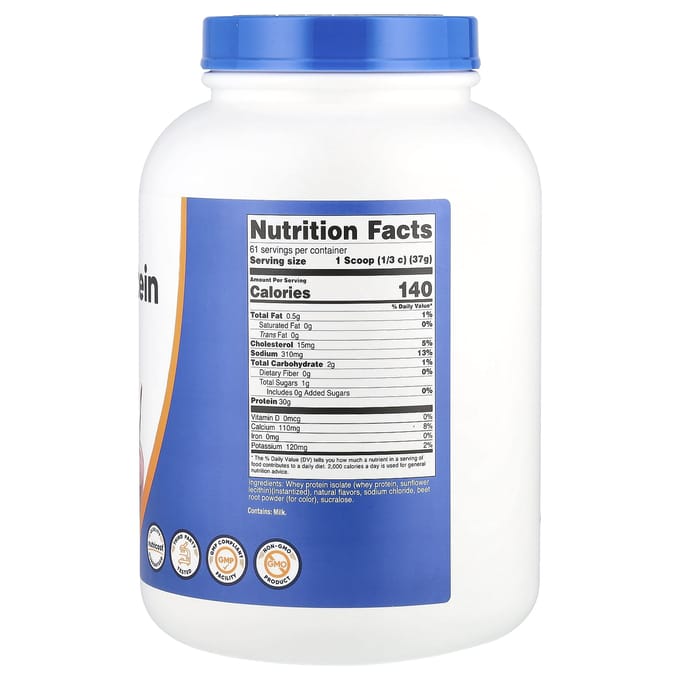 Whey Protein Isolaat, Aardbeien Milkshake, 2,268G (5 pond)