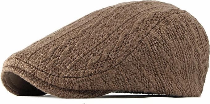 Flatcap kaki - Gebreid - Platte pet - Verstelbaar