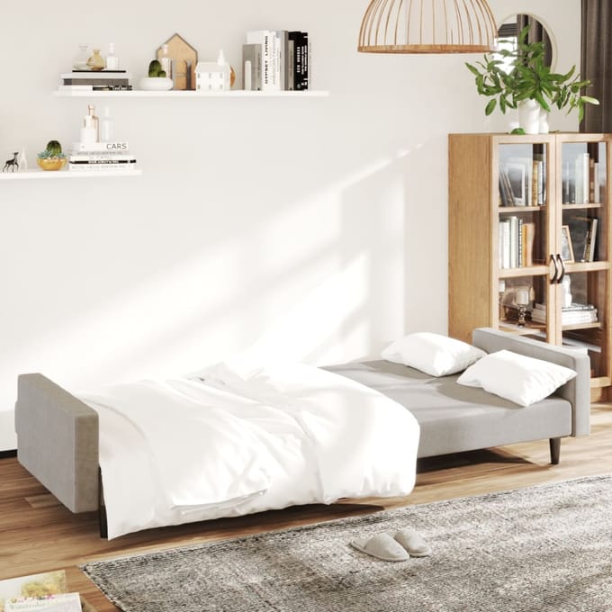 Vidaxl 2-Persoons Bank, Lichtgrijs, Bekleed met Fluweel