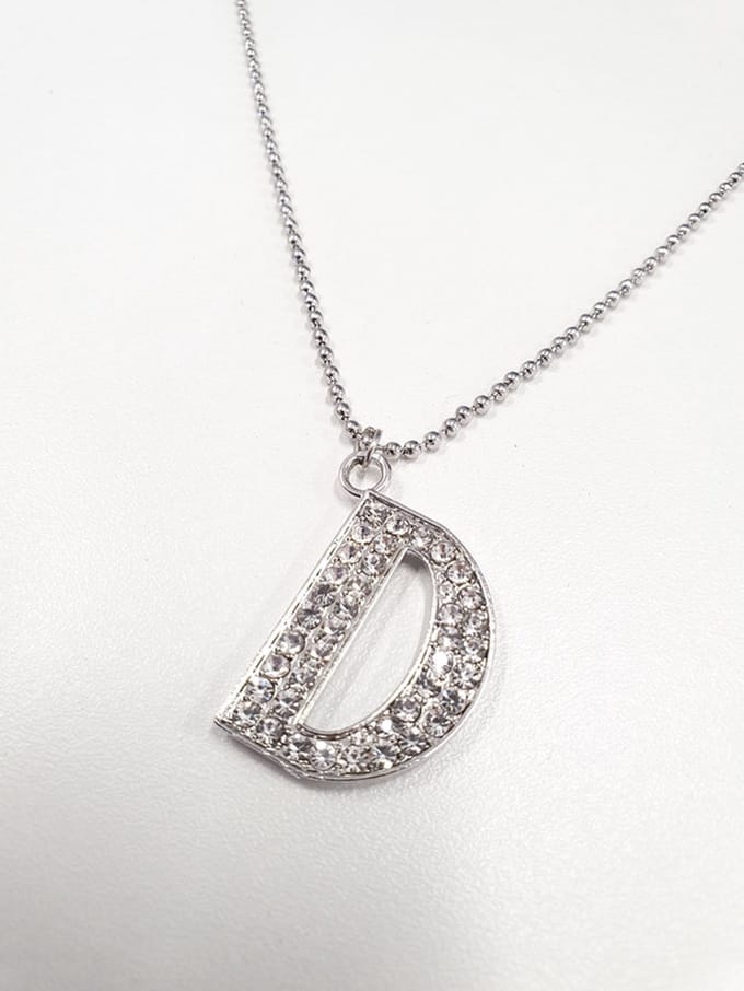 Ketting Met Letter Diamand - D