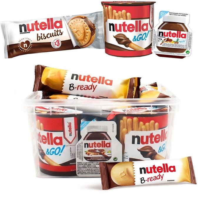 Nutella snackbox mix van 734g - Nutella B-ready, Nutella biscuits, Nutella & Go! en mini Nutella potje - Individuele verpakte koekjes