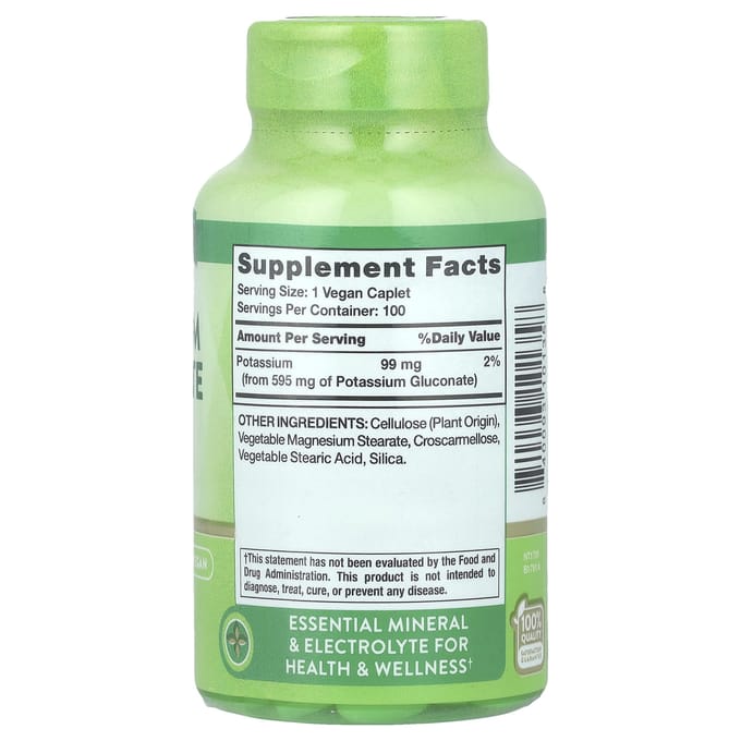Nature'S Truth, Kaliumgluconaat, 595mg, 100 Tabletten