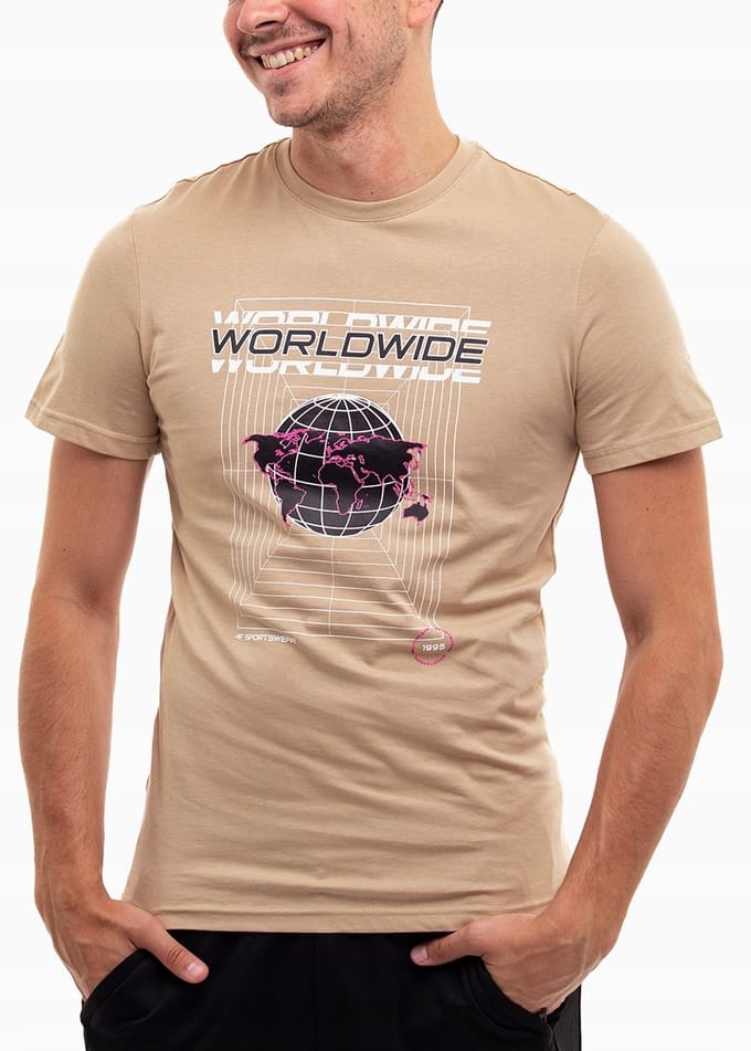 4F T-shirt Heren - Bruin - Katoen - Maat M