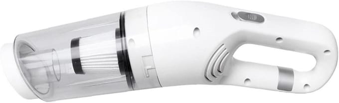 Draagbare Kruimeldief - Mini Stofzuiger - Auto Interieur - Draadloos Opladen - 2x2000mAh Batterij - Wit
