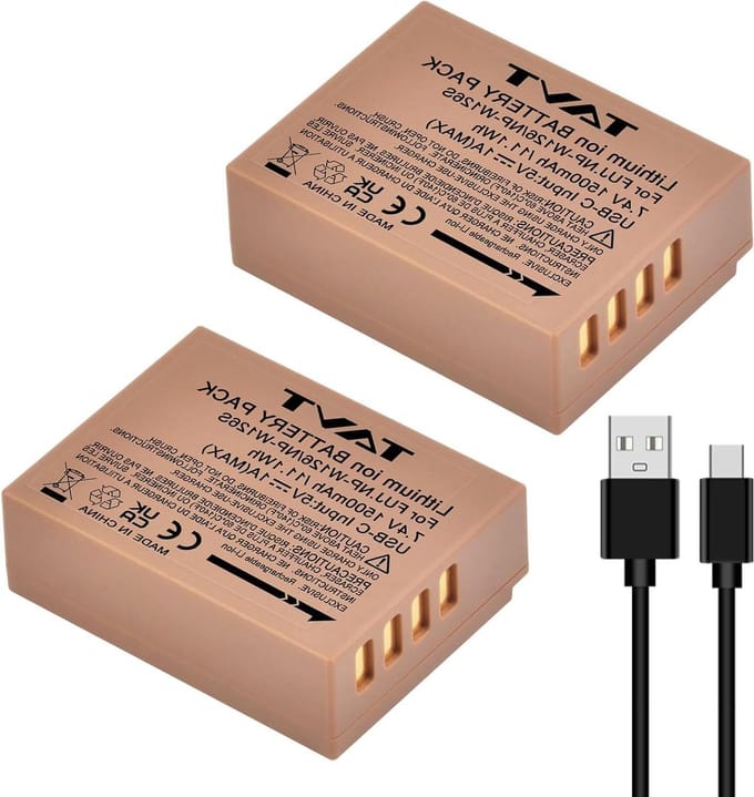 Camera Accu Set - Reserve Batterijen - Fotografie - USB-C Opladen - 2 Stuks - Bruin