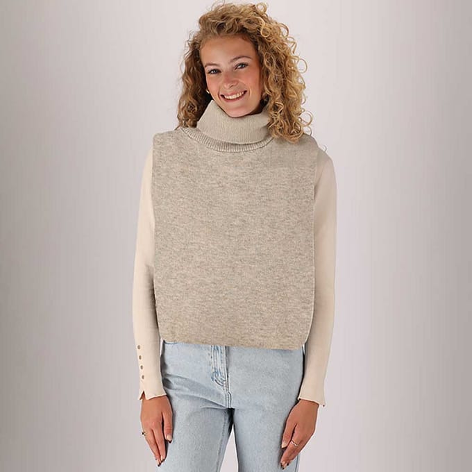Col dames - Fashion - Fijngebreid - One size - Camel