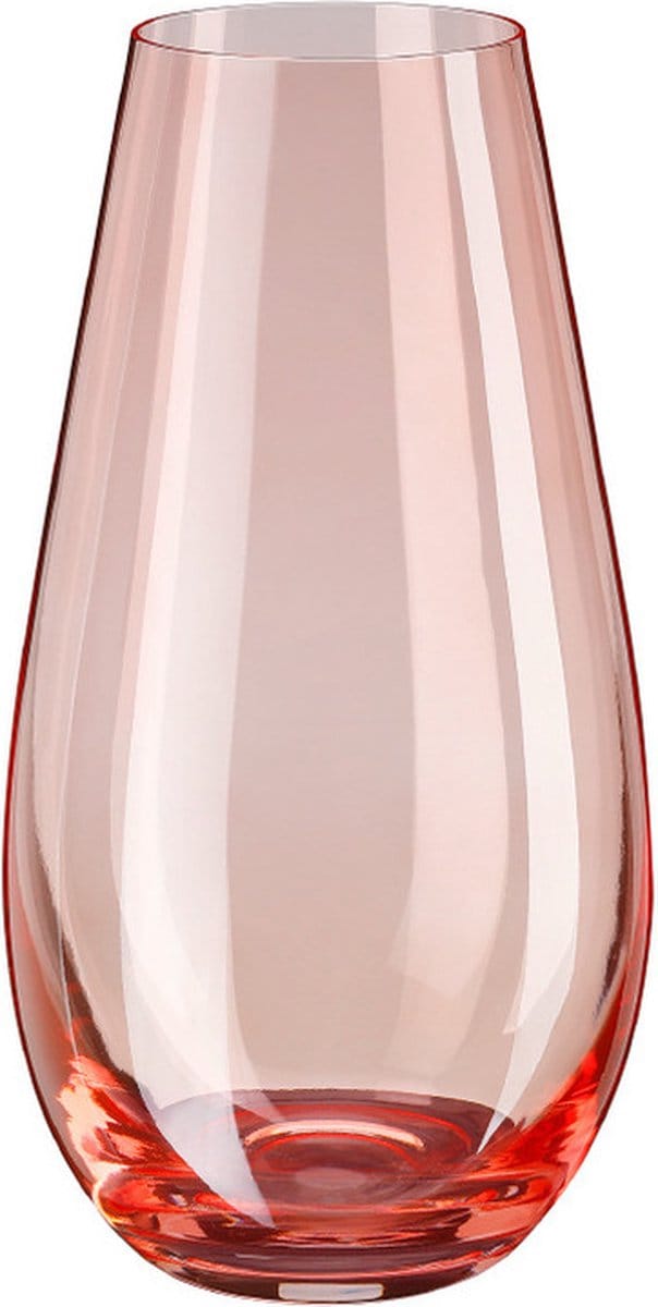 Inge Christmas goods Bloemenvaas New York - transparant roze - glas - 24 cm