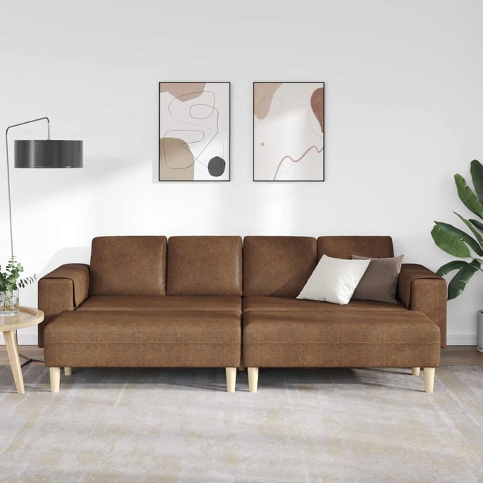 vidaXL - Woonkamerbank - 3 - pcs - Bruin