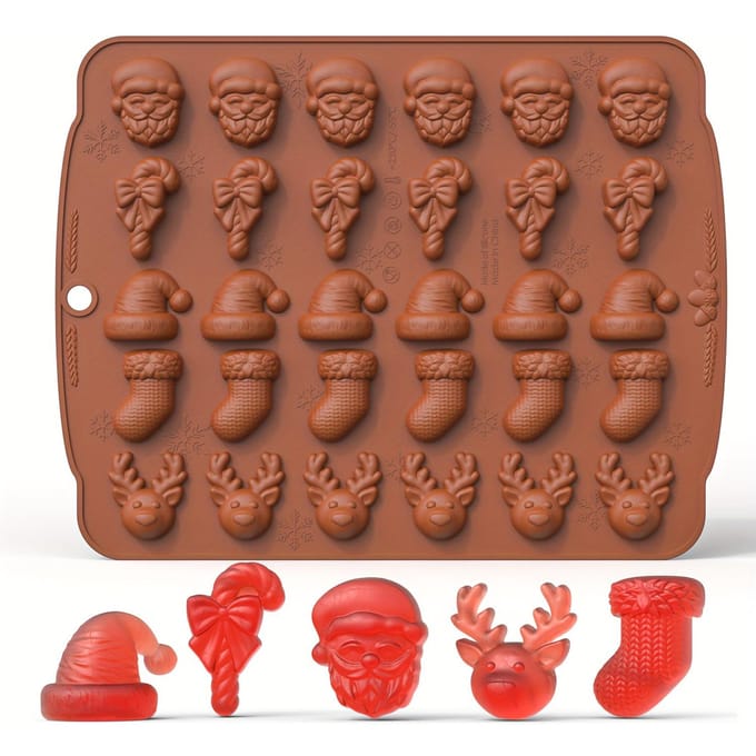 Moule à chocolat de noël 3D en Silicone, moule à gelée de bonbons, outil de décoration de gâteau à faire soi-même, outils de cuisson café