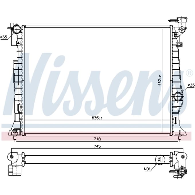 Radiator, motorkoeling NISSENS 606953