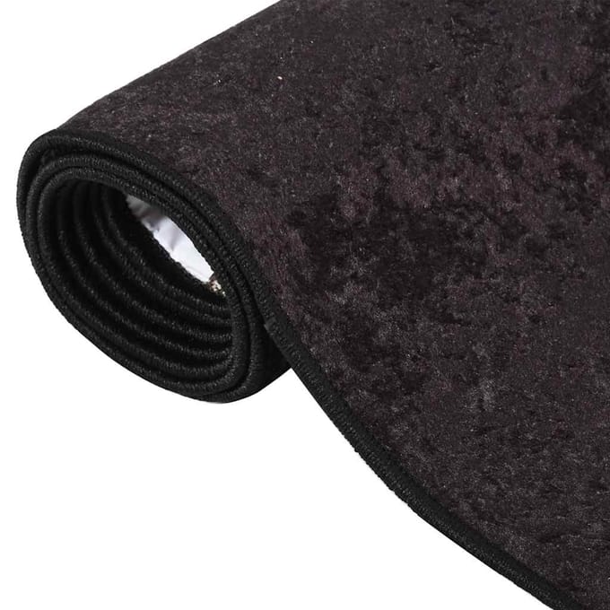 vidaXL - Vloerkleed - wasbaar - 160x230 - cm - antracietkleurig