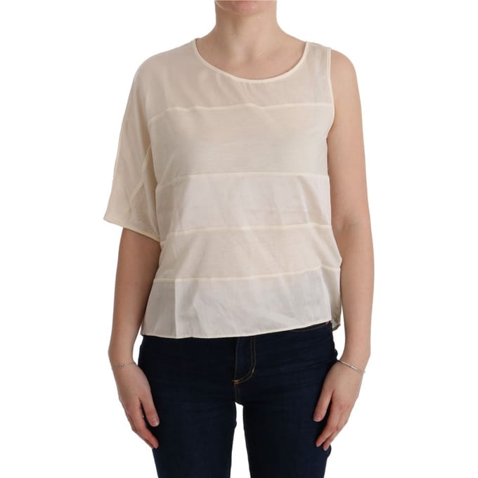 Costume National Beigekleurige Asymmetrische Top Blouse