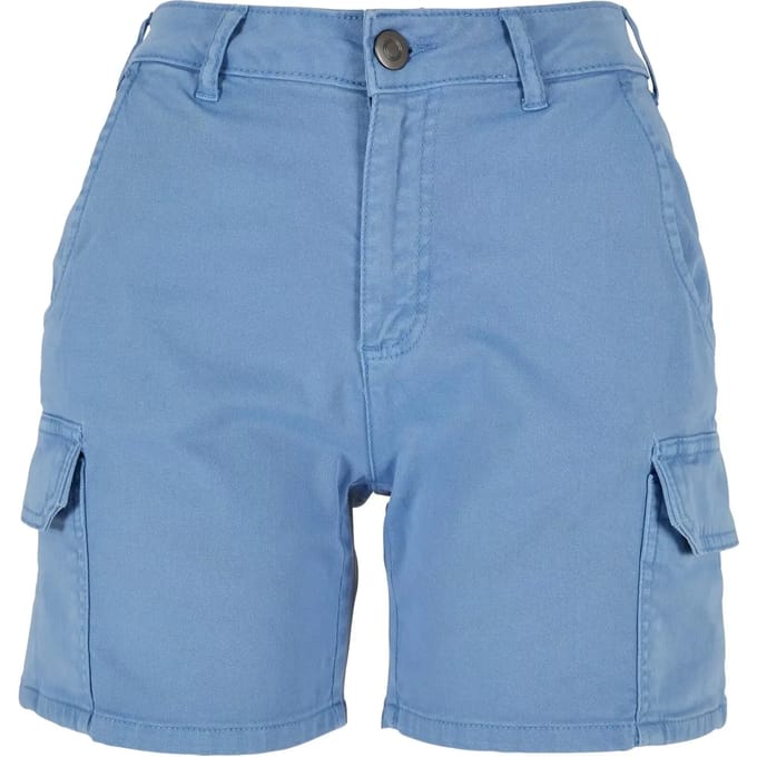 Urban Classics - High Waist Cargo Korte broek - Taille, 29 inch - Blauw