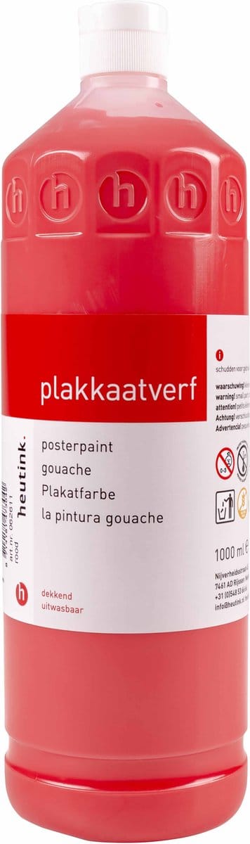 Plakkaatverf Heutink rood- flacon à 1000ml