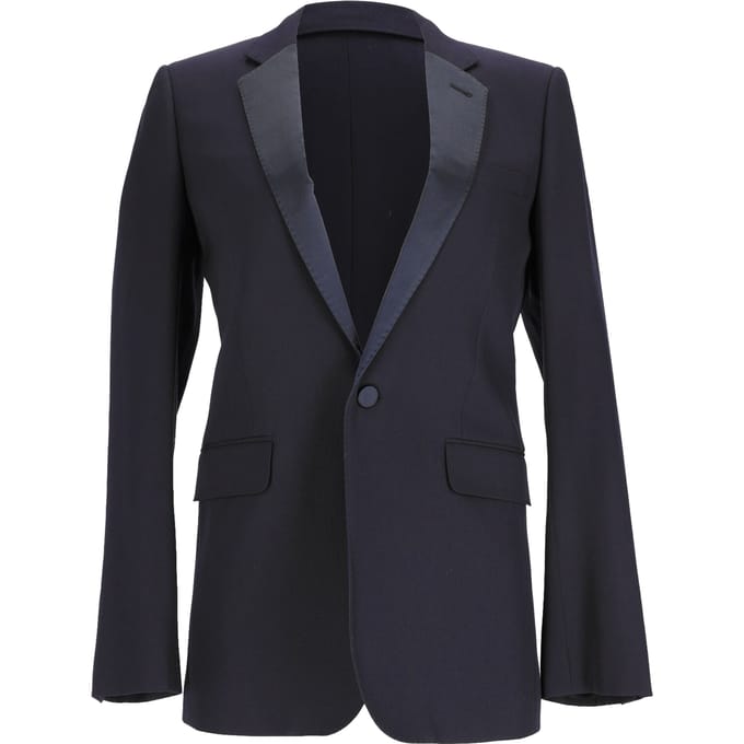 Saint Laurent single-breasted blazer in marineblauwe wol