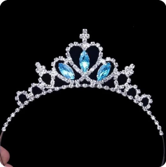 Zoettt Tiara Blauw - Diadeem - vanaf 3+ jaar - Bruidsmeisje - Prinses - Haaraccessoire met steentjes