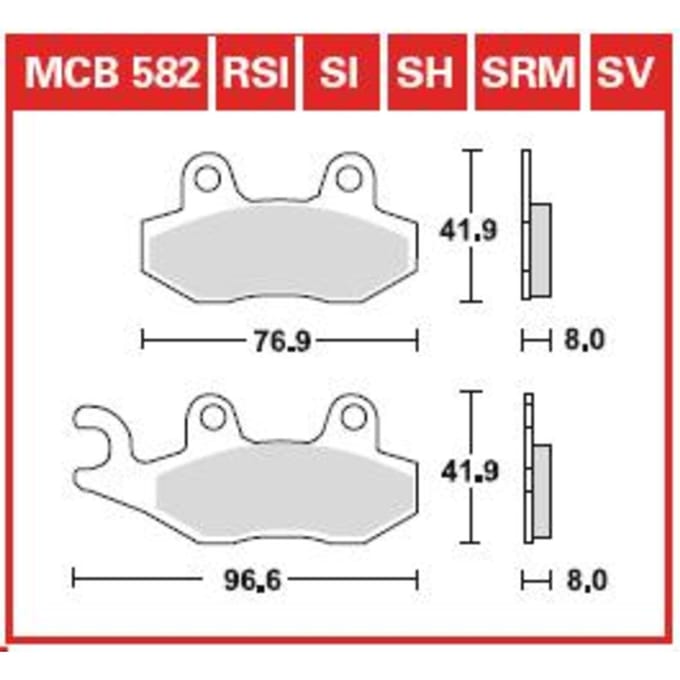 Bremsbelagsatz, ohne Straßenzulassung TRW MOTO MCB582SRM