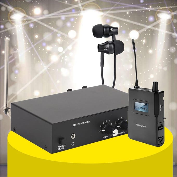 Voor ANLEON S2 UHF Stereo Draadloos Monitorsysteem In-Ear Systeem 670‑680MHZ black