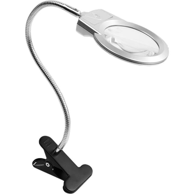 Pro Flexibele Handsfree Vergrootglas Bureaulamp Heldere LED Verlichte Loep met Klem voor wit