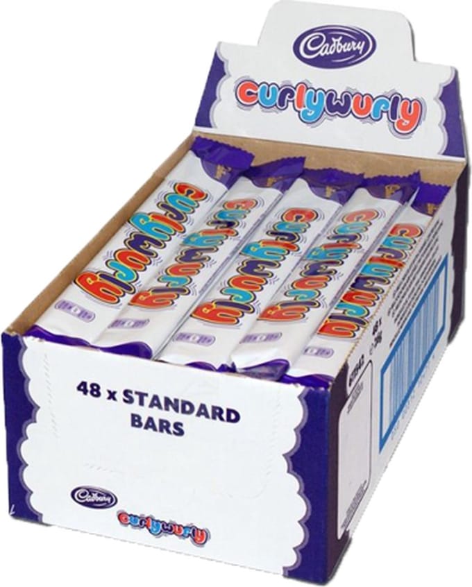 Curly Wurly chocolade - gekrulde caramel overgoten met melkchocolade - 48 stuks
