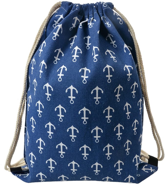 Clayre & Eef Rugzak 34x43 cm Blauw Synthetisch Ankers