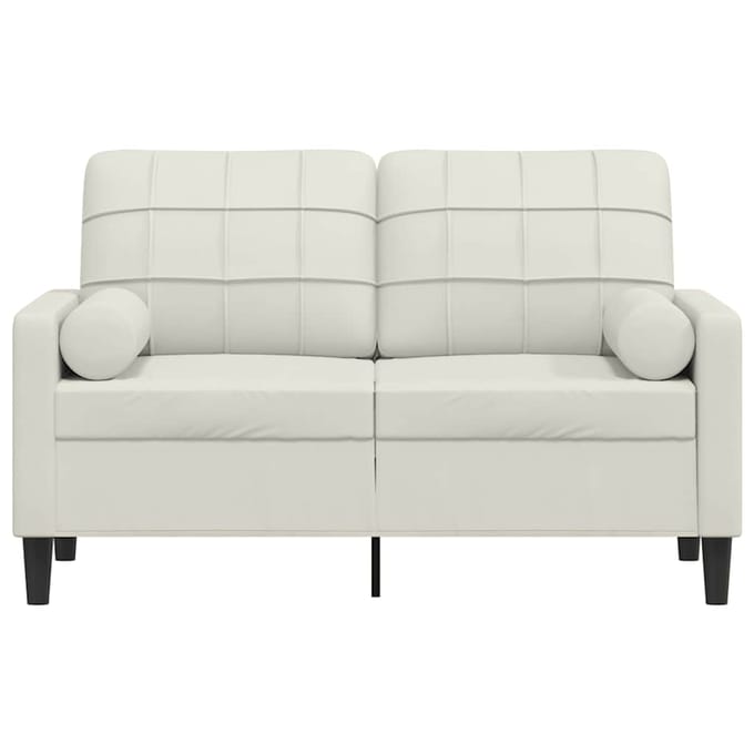 vidaXL - Tweezitsbank - met - sierkussens - 120 - cm - fluweel - crèmekleurig